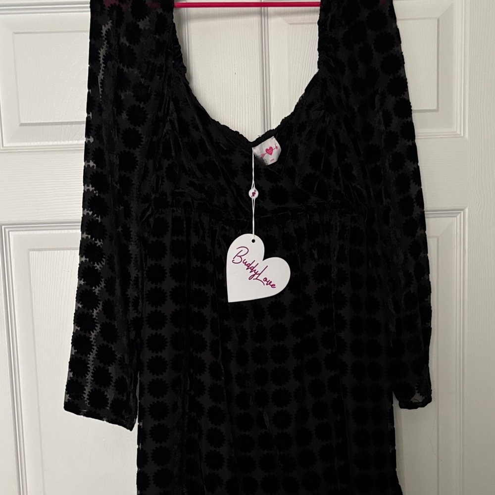 Nwt Buddy Love Black Dress velvet holiday ready